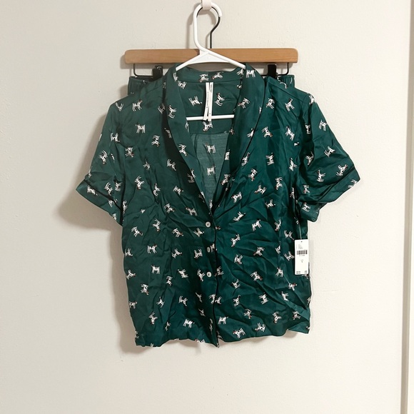 NWT Anthropologie Silky Pajama Top and Shorts - Picture 4 of 12